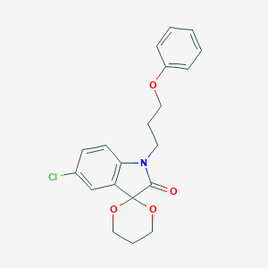 molecular formula C20H20ClNO4 B367234 5'-Chloro-1'-(3-phenoxypropyl)spiro[1,3-dioxane-2,3'-indole]-2'-one CAS No. 853751-73-2
