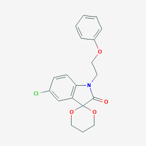 molecular formula C19H18ClNO4 B367235 5'-Chloro-1'-(2-phenoxyethyl)spiro[1,3-dioxane-2,3'-indole]-2'-one CAS No. 853751-72-1