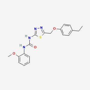 molecular formula C19H20N4O3S B3672426 1-{5-[(4-Ethylphenoxy)methyl]-1,3,4-thiadiazol-2-yl}-3-(2-methoxyphenyl)urea 