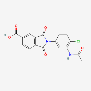 molecular formula C17H11ClN2O5 B3672432 2-(3-Acetamido-4-chlorophenyl)-1,3-dioxoisoindole-5-carboxylic acid 