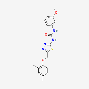 molecular formula C19H20N4O3S B3672444 1-{5-[(2,4-Dimethylphenoxy)methyl]-1,3,4-thiadiazol-2-yl}-3-(3-methoxyphenyl)urea 