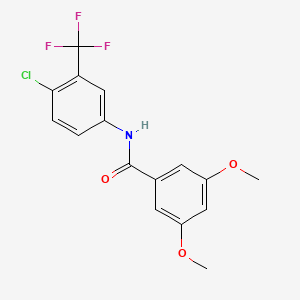 molecular formula C16H13ClF3NO3 B3672462 N-[4-chloro-3-(trifluoromethyl)phenyl]-3,5-dimethoxybenzamide 