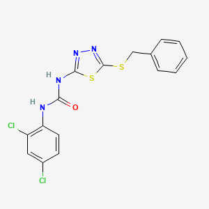 molecular formula C16H12Cl2N4OS2 B3672479 1-[5-(Benzylsulfanyl)-1,3,4-thiadiazol-2-yl]-3-(2,4-dichlorophenyl)urea 