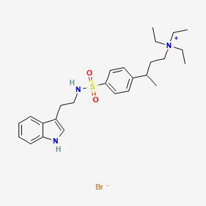 molecular formula C26H38BrN3O2S B3672494 triethyl-[3-[4-[2-(1H-indol-3-yl)ethylsulfamoyl]phenyl]butyl]azanium;bromide 