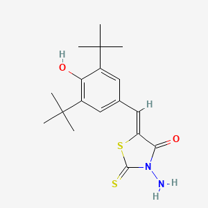 molecular formula C18H24N2O2S2 B3672499 3-amino-5-(3,5-di-tert-butyl-4-hydroxybenzylidene)-2-thioxo-1,3-thiazolidin-4-one 