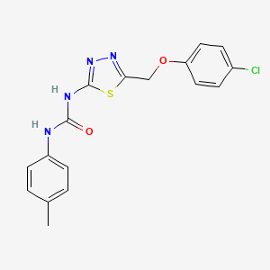 molecular formula C17H15ClN4O2S B3672580 1-{5-[(4-Chlorophenoxy)methyl]-1,3,4-thiadiazol-2-yl}-3-(4-methylphenyl)urea 