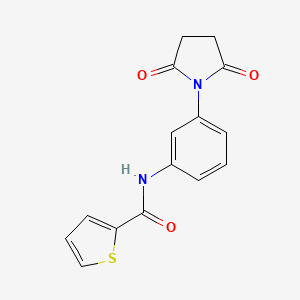 molecular formula C15H12N2O3S B3672613 N-[3-(2,5-dioxopyrrolidin-1-yl)phenyl]thiophene-2-carboxamide 