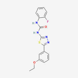 molecular formula C17H15FN4O2S B3672648 1-[5-(3-Ethoxyphenyl)-1,3,4-thiadiazol-2-yl]-3-(2-fluorophenyl)urea 