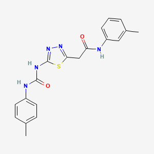 molecular formula C19H19N5O2S B3672674 N-(3-methylphenyl)-2-(5-{[(4-methylphenyl)carbamoyl]amino}-1,3,4-thiadiazol-2-yl)acetamide 