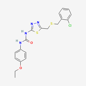 molecular formula C19H19ClN4O2S2 B3672676 N-(5-{[(2-chlorobenzyl)thio]methyl}-1,3,4-thiadiazol-2-yl)-N'-(4-ethoxyphenyl)urea 