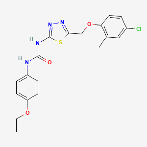 molecular formula C19H19ClN4O3S B3672815 N-{5-[(4-chloro-2-methylphenoxy)methyl]-1,3,4-thiadiazol-2-yl}-N'-(4-ethoxyphenyl)urea 