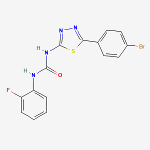 molecular formula C15H10BrFN4OS B3672878 1-[5-(4-Bromophenyl)-1,3,4-thiadiazol-2-yl]-3-(2-fluorophenyl)urea 