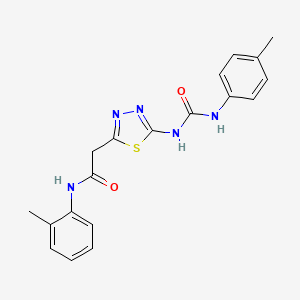 molecular formula C19H19N5O2S B3672942 N-(2-methylphenyl)-2-(5-{[(4-methylphenyl)carbamoyl]amino}-1,3,4-thiadiazol-2-yl)acetamide 