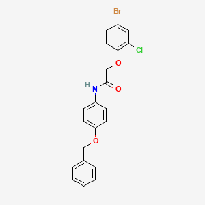 molecular formula C21H17BrClNO3 B3673071 N-[4-(benzyloxy)phenyl]-2-(4-bromo-2-chlorophenoxy)acetamide 