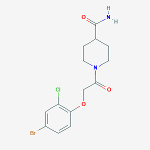 molecular formula C14H16BrClN2O3 B3673093 1-[(4-Bromo-2-chlorophenoxy)acetyl]piperidine-4-carboxamide 