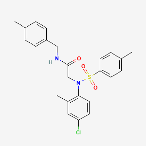 molecular formula C24H25ClN2O3S B3673219 N~2~-(4-chloro-2-methylphenyl)-N~1~-(4-methylbenzyl)-N~2~-[(4-methylphenyl)sulfonyl]glycinamide 