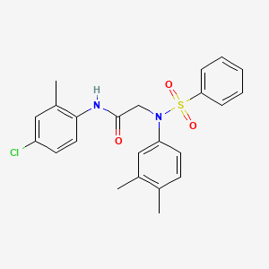molecular formula C23H23ClN2O3S B3673252 N-(4-chloro-2-methylphenyl)-N~2~-(3,4-dimethylphenyl)-N~2~-(phenylsulfonyl)glycinamide 