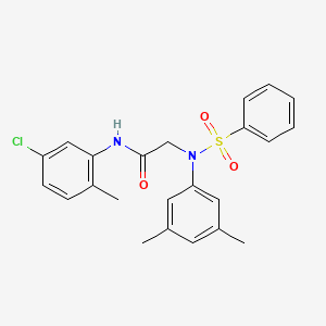 molecular formula C23H23ClN2O3S B3673264 N-(5-chloro-2-methylphenyl)-N~2~-(3,5-dimethylphenyl)-N~2~-(phenylsulfonyl)glycinamide 