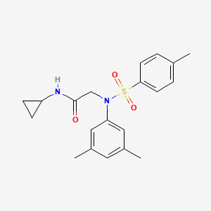 molecular formula C20H24N2O3S B3673302 N-cyclopropyl-N~2~-(3,5-dimethylphenyl)-N~2~-[(4-methylphenyl)sulfonyl]glycinamide 