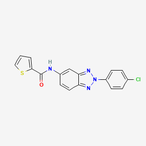 molecular formula C17H11ClN4OS B3673327 N-[2-(4-chlorophenyl)benzotriazol-5-yl]thiophene-2-carboxamide 