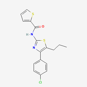 molecular formula C17H15ClN2OS2 B3673352 N-[4-(4-chlorophenyl)-5-propyl-1,3-thiazol-2-yl]thiophene-2-carboxamide 
