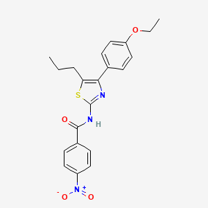 molecular formula C21H21N3O4S B3673457 N-[4-(4-ethoxyphenyl)-5-propyl-1,3-thiazol-2-yl]-4-nitrobenzamide 