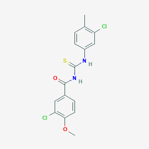 molecular formula C16H14Cl2N2O2S B3673485 3-chloro-N-[(3-chloro-4-methylphenyl)carbamothioyl]-4-methoxybenzamide 