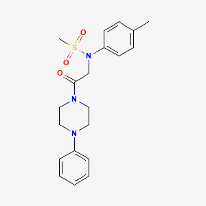molecular formula C20H25N3O3S B3673633 N-(4-methylphenyl)-N-[2-oxo-2-(4-phenylpiperazin-1-yl)ethyl]methanesulfonamide 