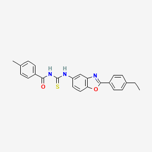 molecular formula C24H21N3O2S B3673645 N-{[2-(4-ethylphenyl)-1,3-benzoxazol-5-yl]carbamothioyl}-4-methylbenzamide 