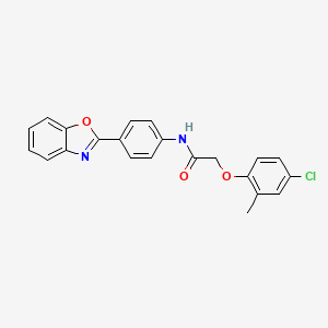 molecular formula C22H17ClN2O3 B3673652 N-[4-(1,3-benzoxazol-2-yl)phenyl]-2-(4-chloro-2-methylphenoxy)acetamide 
