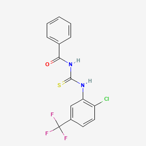 molecular formula C15H10ClF3N2OS B3673799 N-{[2-chloro-5-(trifluoromethyl)phenyl]carbamothioyl}benzamide CAS No. 89069-95-4