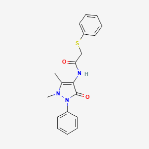 molecular formula C19H19N3O2S B3673857 N-(1,5-dimethyl-3-oxo-2-phenyl-2,3-dihydro-1H-pyrazol-4-yl)-2-(phenylthio)acetamide 