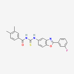 molecular formula C23H18FN3O2S B3673866 N-{[2-(3-fluorophenyl)-1,3-benzoxazol-5-yl]carbamothioyl}-3,4-dimethylbenzamide 