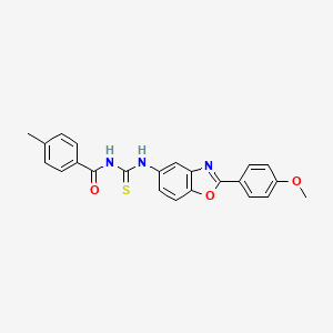 molecular formula C23H19N3O3S B3673874 N-[[2-(4-methoxyphenyl)-1,3-benzoxazol-5-yl]carbamothioyl]-4-methylbenzamide 