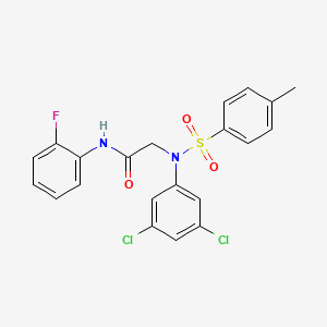 molecular formula C21H17Cl2FN2O3S B3673900 N~2~-(3,5-dichlorophenyl)-N-(2-fluorophenyl)-N~2~-[(4-methylphenyl)sulfonyl]glycinamide 