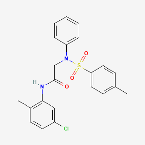 molecular formula C22H21ClN2O3S B3673958 N~1~-(5-chloro-2-methylphenyl)-N~2~-[(4-methylphenyl)sulfonyl]-N~2~-phenylglycinamide 