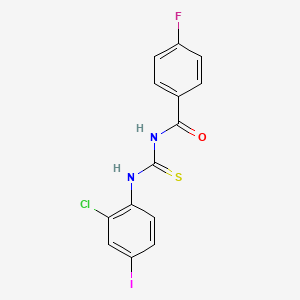 molecular formula C14H9ClFIN2OS B3674017 N-[(2-chloro-4-iodophenyl)carbamothioyl]-4-fluorobenzamide 