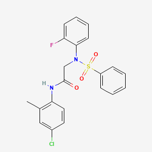molecular formula C21H18ClFN2O3S B3674024 N-(4-chloro-2-methylphenyl)-N~2~-(2-fluorophenyl)-N~2~-(phenylsulfonyl)glycinamide 