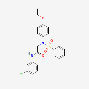 molecular formula C23H23ClN2O4S B3674081 N~1~-(3-chloro-4-methylphenyl)-N~2~-(4-ethoxyphenyl)-N~2~-(phenylsulfonyl)glycinamide 