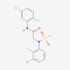 molecular formula C17H18Cl2N2O3S B3674098 N~2~-(3-chloro-2-methylphenyl)-N-(5-chloro-2-methylphenyl)-N~2~-(methylsulfonyl)glycinamide 