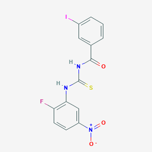 molecular formula C14H9FIN3O3S B3674119 N-[(2-fluoro-5-nitrophenyl)carbamothioyl]-3-iodobenzamide 