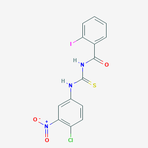 molecular formula C14H9ClIN3O3S B3674153 N-[(4-chloro-3-nitrophenyl)carbamothioyl]-2-iodobenzamide 