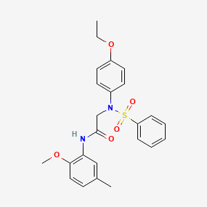 molecular formula C24H26N2O5S B3674155 N~2~-(4-ethoxyphenyl)-N~1~-(2-methoxy-5-methylphenyl)-N~2~-(phenylsulfonyl)glycinamide 
