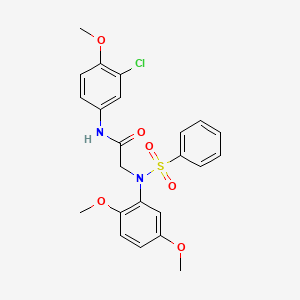molecular formula C23H23ClN2O6S B3674184 N-(3-chloro-4-methoxyphenyl)-N~2~-(2,5-dimethoxyphenyl)-N~2~-(phenylsulfonyl)glycinamide 