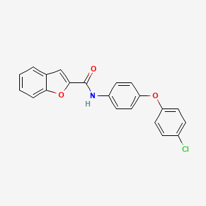 molecular formula C21H14ClNO3 B3674206 N-[4-(4-chlorophenoxy)phenyl]-1-benzofuran-2-carboxamide 