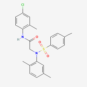 molecular formula C24H25ClN2O3S B3674221 N~1~-(4-chloro-2-methylphenyl)-N~2~-(2,5-dimethylphenyl)-N~2~-[(4-methylphenyl)sulfonyl]glycinamide 