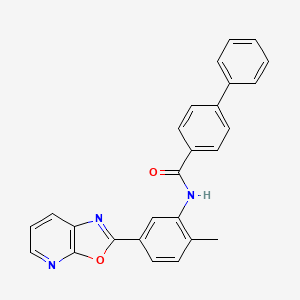 molecular formula C26H19N3O2 B3674244 N-[2-methyl-5-([1,3]oxazolo[5,4-b]pyridin-2-yl)phenyl]-4-phenylbenzamide 