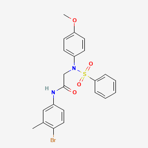 molecular formula C22H21BrN2O4S B3674247 N~1~-(4-bromo-3-methylphenyl)-N~2~-(4-methoxyphenyl)-N~2~-(phenylsulfonyl)glycinamide 