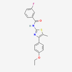 molecular formula C19H17FN2O2S B3674248 N-[4-(4-ethoxyphenyl)-5-methyl-1,3-thiazol-2-yl]-3-fluorobenzamide 