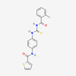 molecular formula C20H17N3O2S2 B3674265 N-[4-({[(2-methylphenyl)carbonyl]carbamothioyl}amino)phenyl]thiophene-2-carboxamide 
